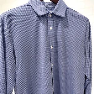 Mizzen + Main Spinnaker Collection Large Trim Fit dress shirt. Blue and white